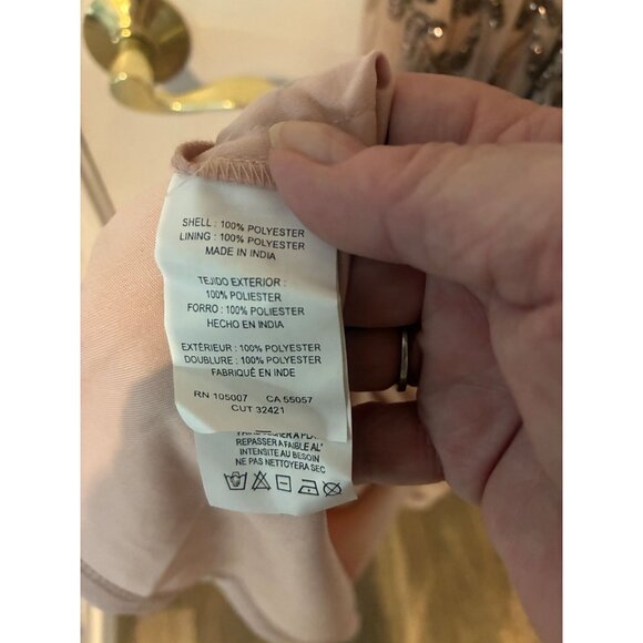 Marina Blush Embellished Gown With Sequins & Beading Floor Length Sleeveless V-N - Picture 6 of 8